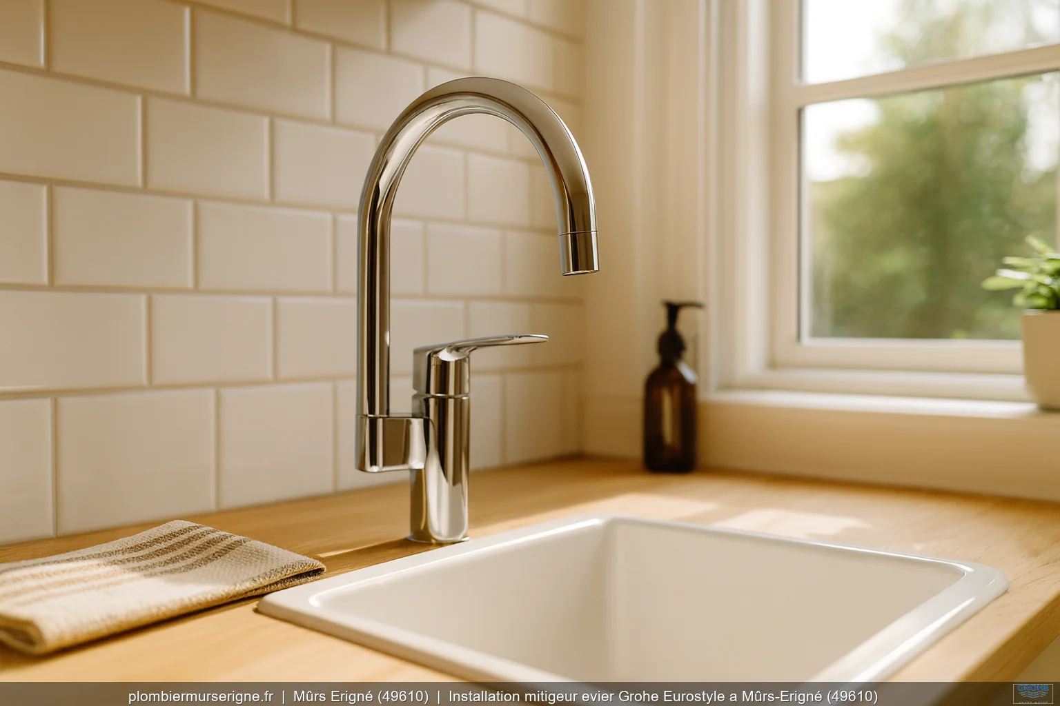 Installation mitigeur evier Grohe Eurostyle a Mûrs-Erigné (49610)