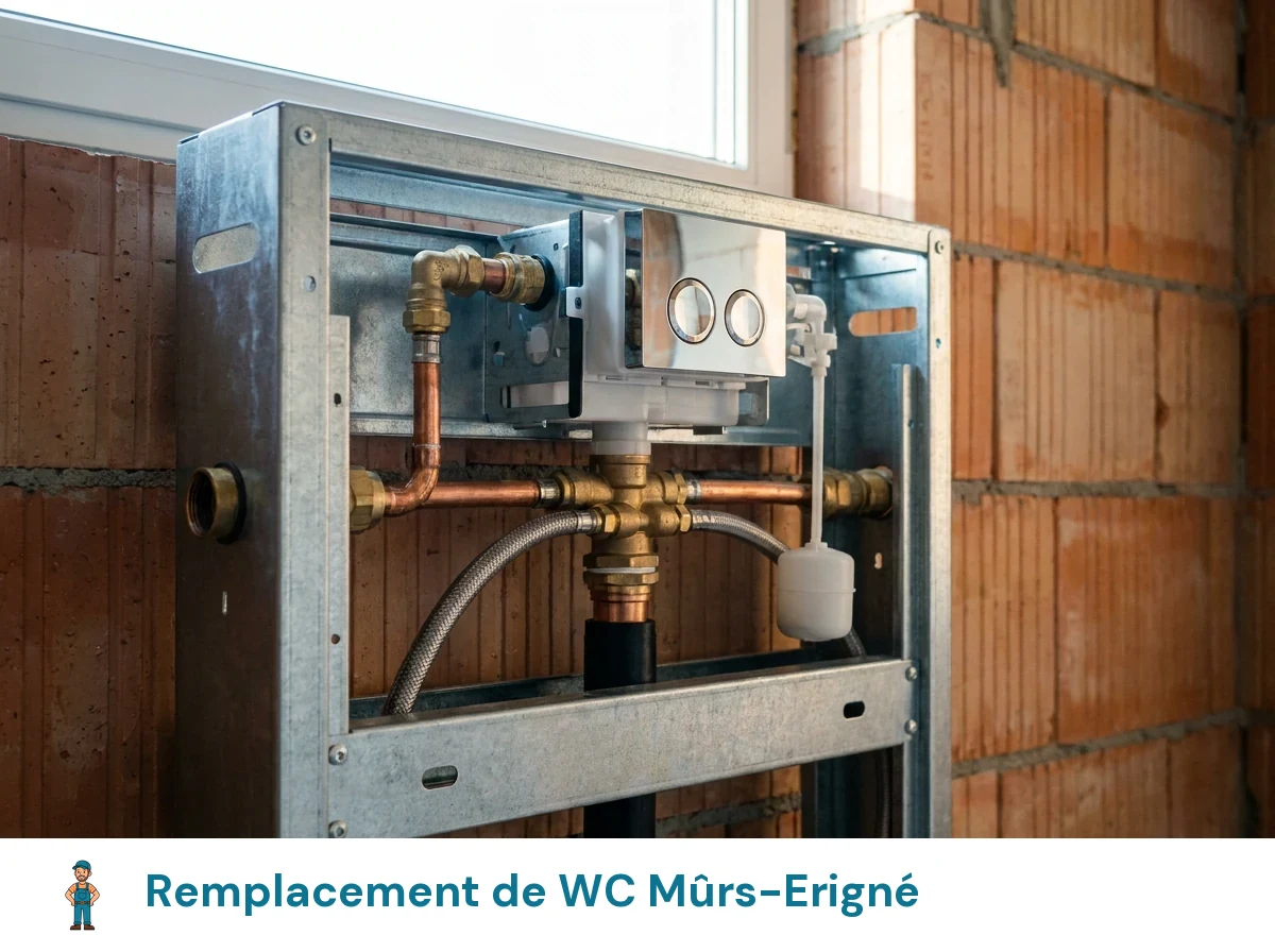 Remplacement de WC à Mûrs-Erigné