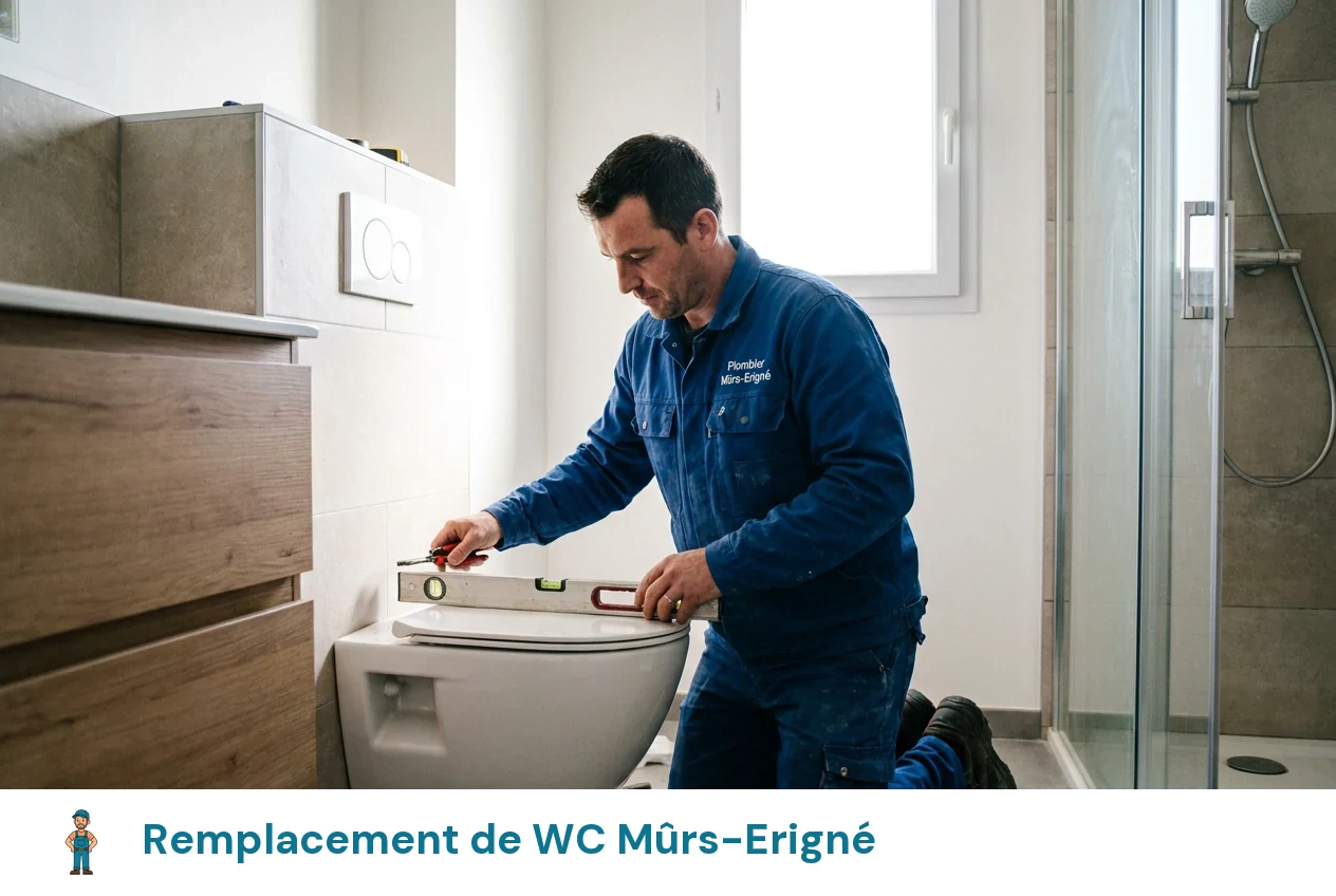 Remplacement de WC à Mûrs-Erigné