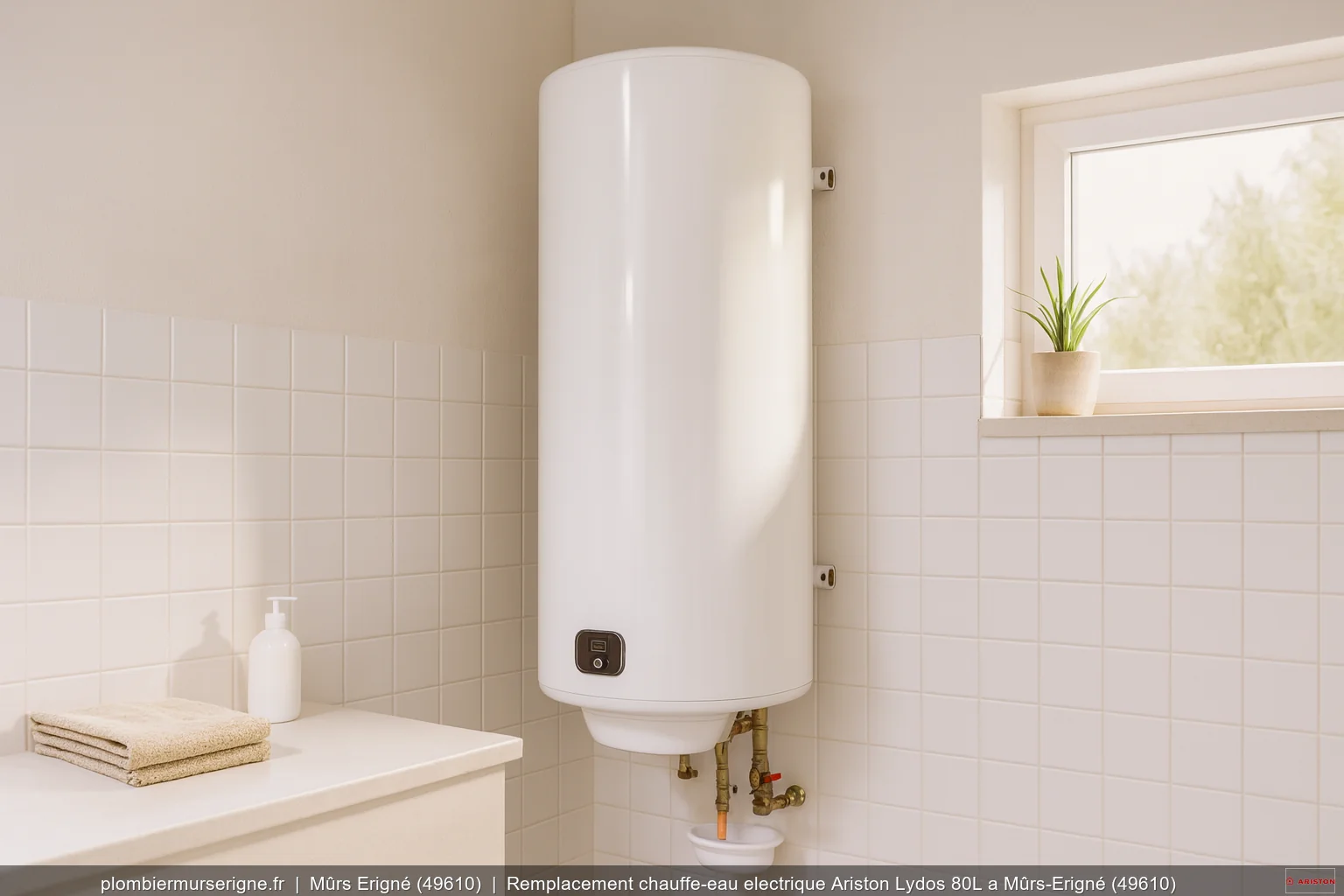 Remplacement chauffe-eau electrique Ariston Lydos 80L a Mûrs-Erigné (49610)